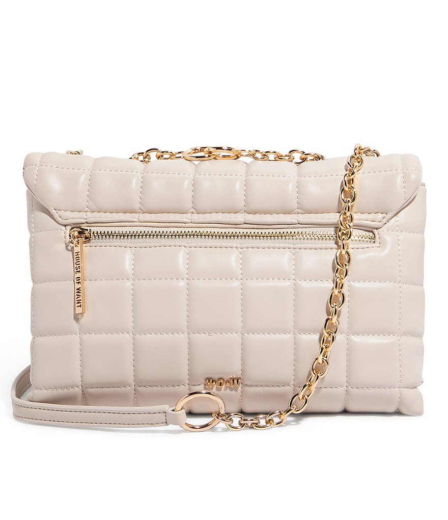 House of Want H.O.W. We Step Up Quilted Vegan Leather Shoulder Bag