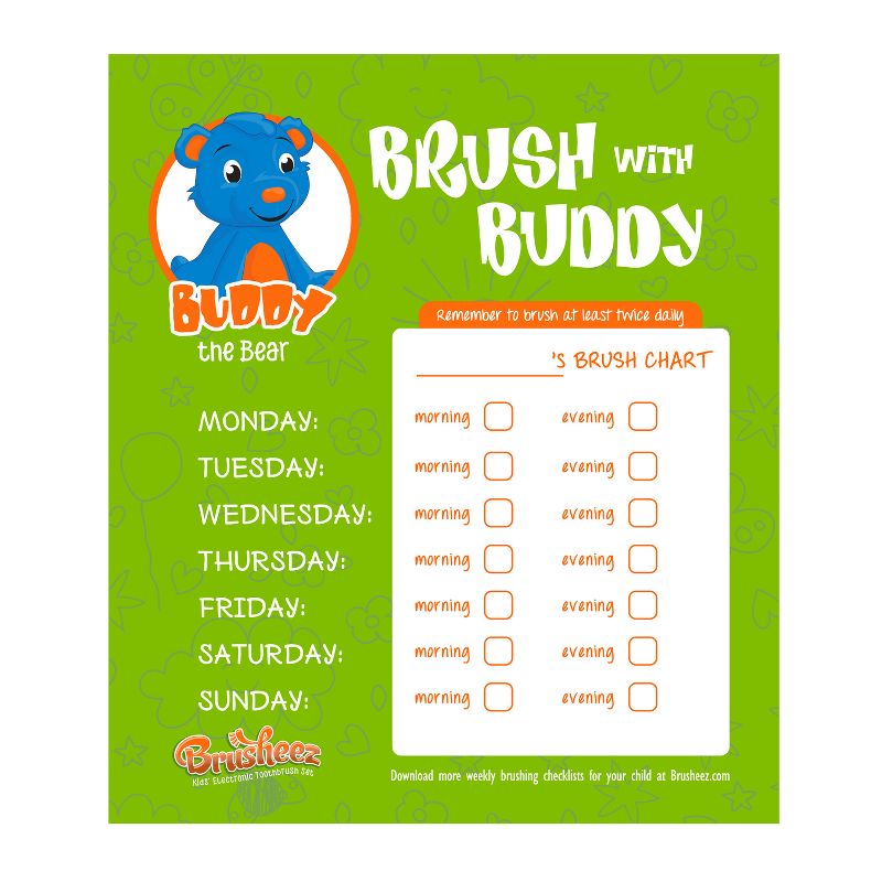 Brusheez Buddy the Bear Children's Electric Kids Toothbrush Set