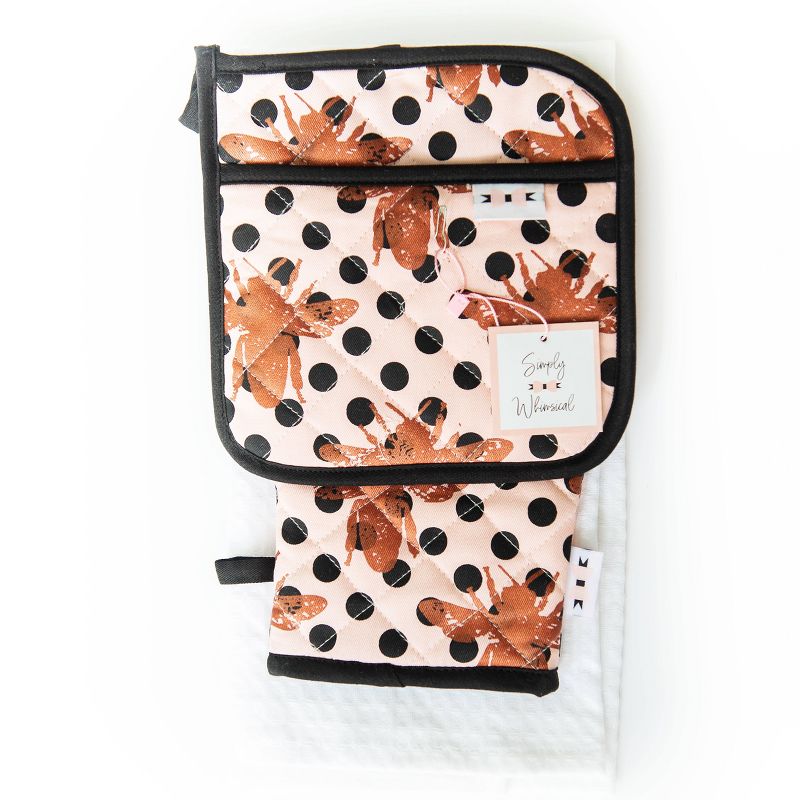 3pc Cotton Bee Kind Kitchen Textile Set - Simply Whimsical