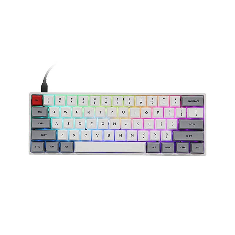SKYLOONG SK61 61 Keys Hot Swappable Mechanical Keyboard with RGB Backlit NKRO IP6X Waterproof TypeC Cable for WinMacGaming Gateron Optical Brown Grey