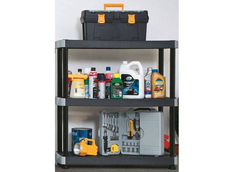 Heavy Duty 3 Tier Shelving Unit Black - Inval