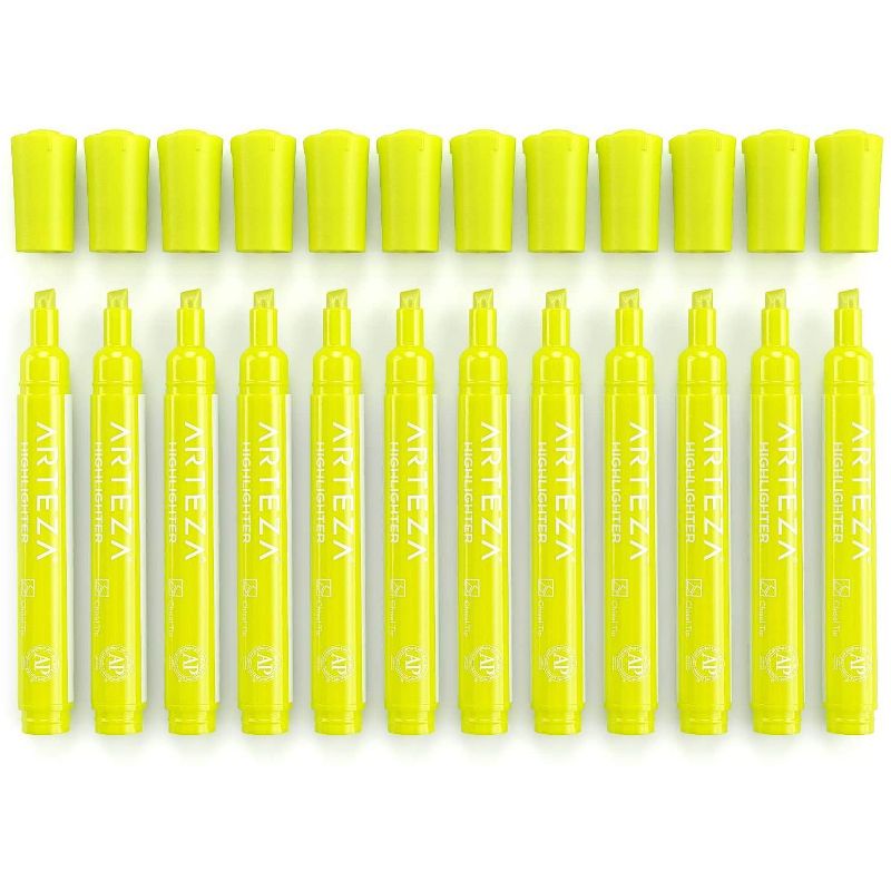 Arteza Highlighters, Wide Chisel Tip, Yellow - 64 Pack (ARTZ-8561)
