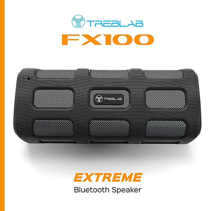 FX100 Extreme Bluetooth Speaker Loud Rugged for Outdoors Shockproof Waterproof IPX4 BuiltIn 7000mAh Power Bank HD Audio w Deep Bass Portable Wireless Blue Tooth Microphone Mic