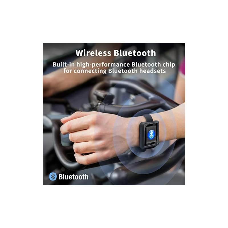 Sport Music Clip, 8GB Bluetooth MP3 Player with FM Radio/Voice Record Function,Touch Screen Player,Max Support up to 128GB, Black