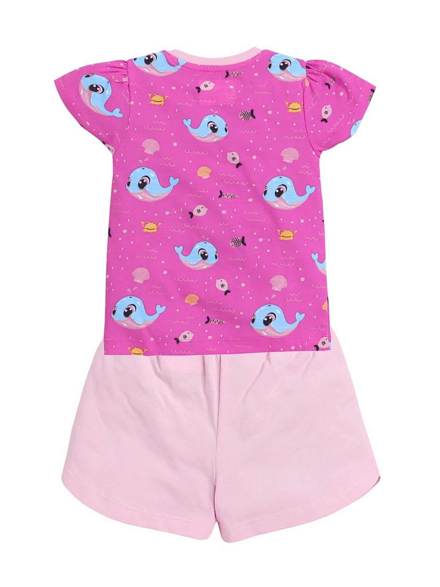 Bumzee Kids Pink Printed Top With Shorts