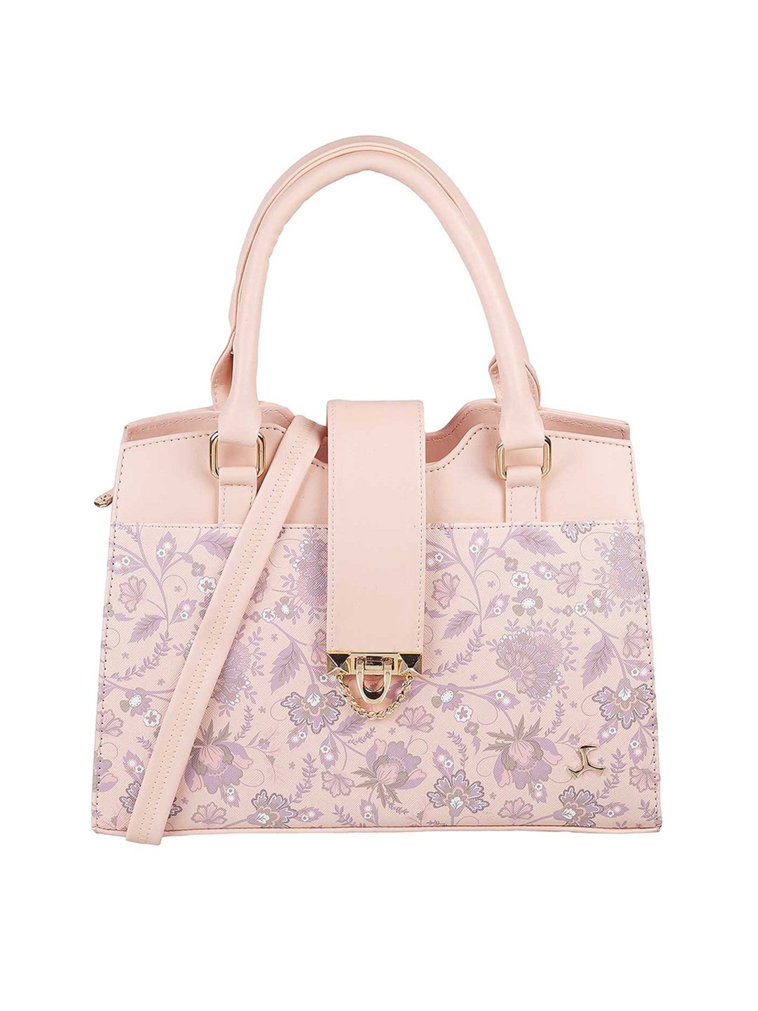 Mochi Pink Floral Satchel Handbag