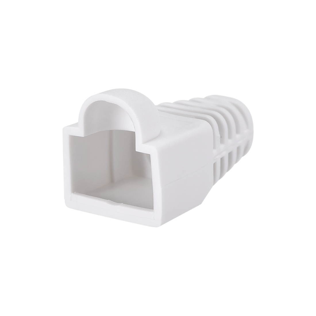 RJ45 Boots Cover Anti Dust Protector for Network Cable Cat5 Cat5E Cat6 6mm Hole Dia White Plastic 50Pcs