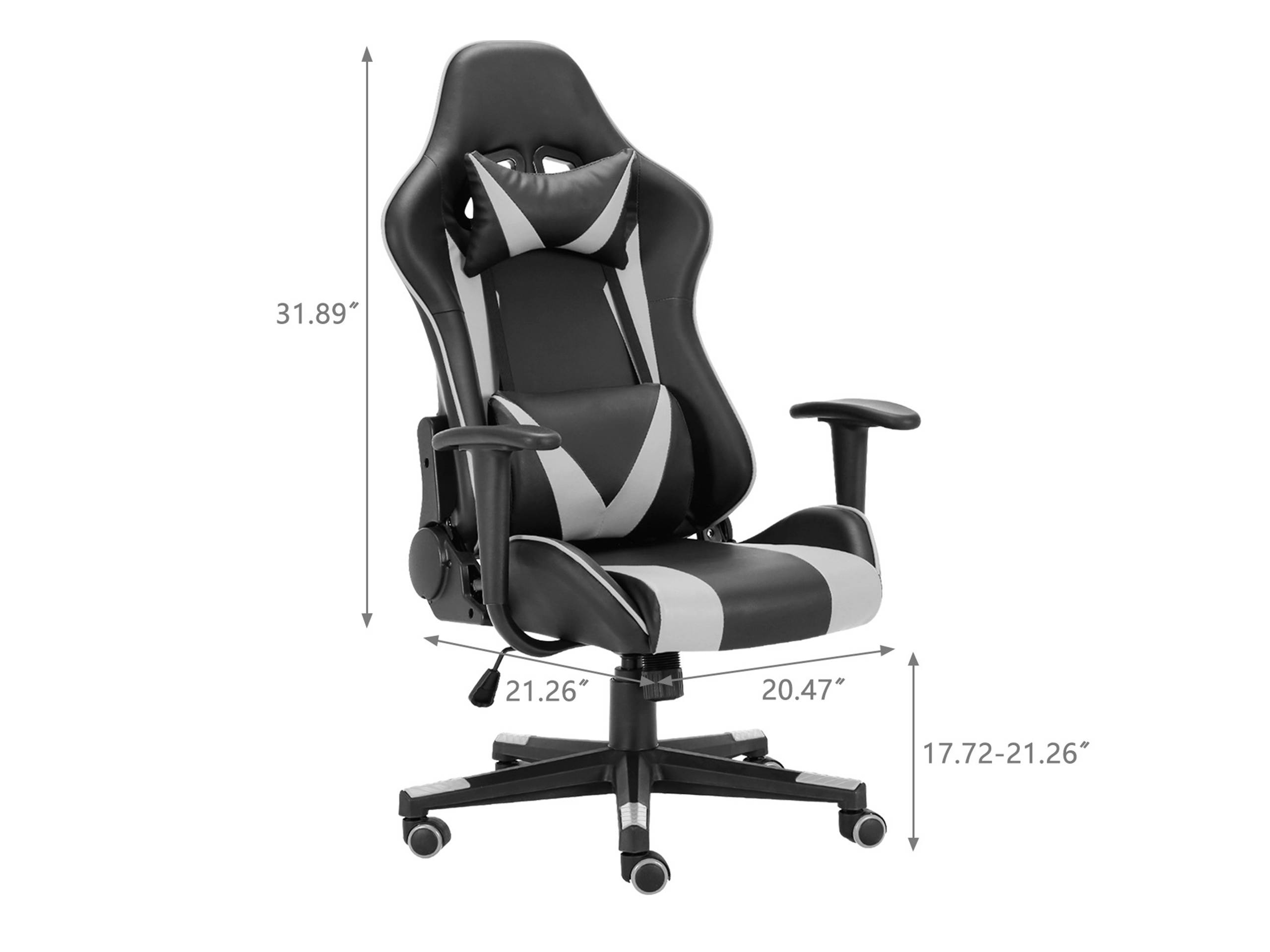 Home Office Racing Gaming Chair High Back Ergonomic Recliner Computer Chair, Height Adjustable Massage Gaming Chair With Neck Protection And Lumbar Support