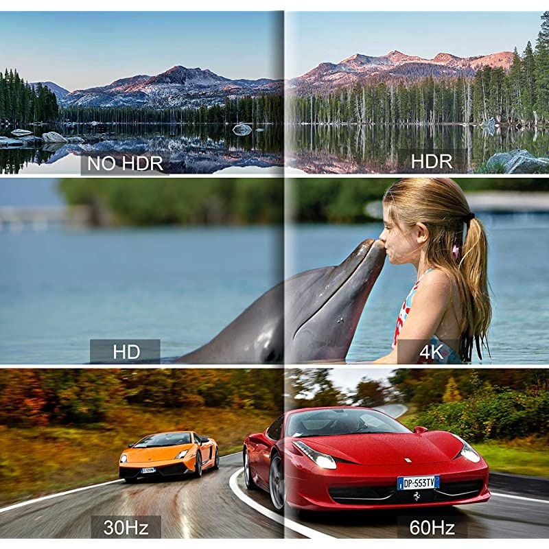 HDMI Splitter 4K@60Hz,  HDMI Splitter 1 in 2 Out, HDMI2.0b Splitter for Dual Monitors Only Duplicate/Mirror Screens, Support HDCP2.2, RGB 4:4:4, 18.5Gbps, Auto Scaling, Full HD 1080P 3D