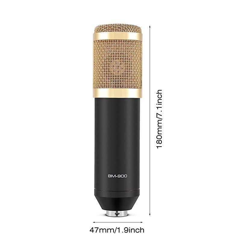 Cardioid Condenser Microphone BM-900 Kit, Podcast Recording Microphone with Stand Professional Condenser Studio Broadcasting Microphone