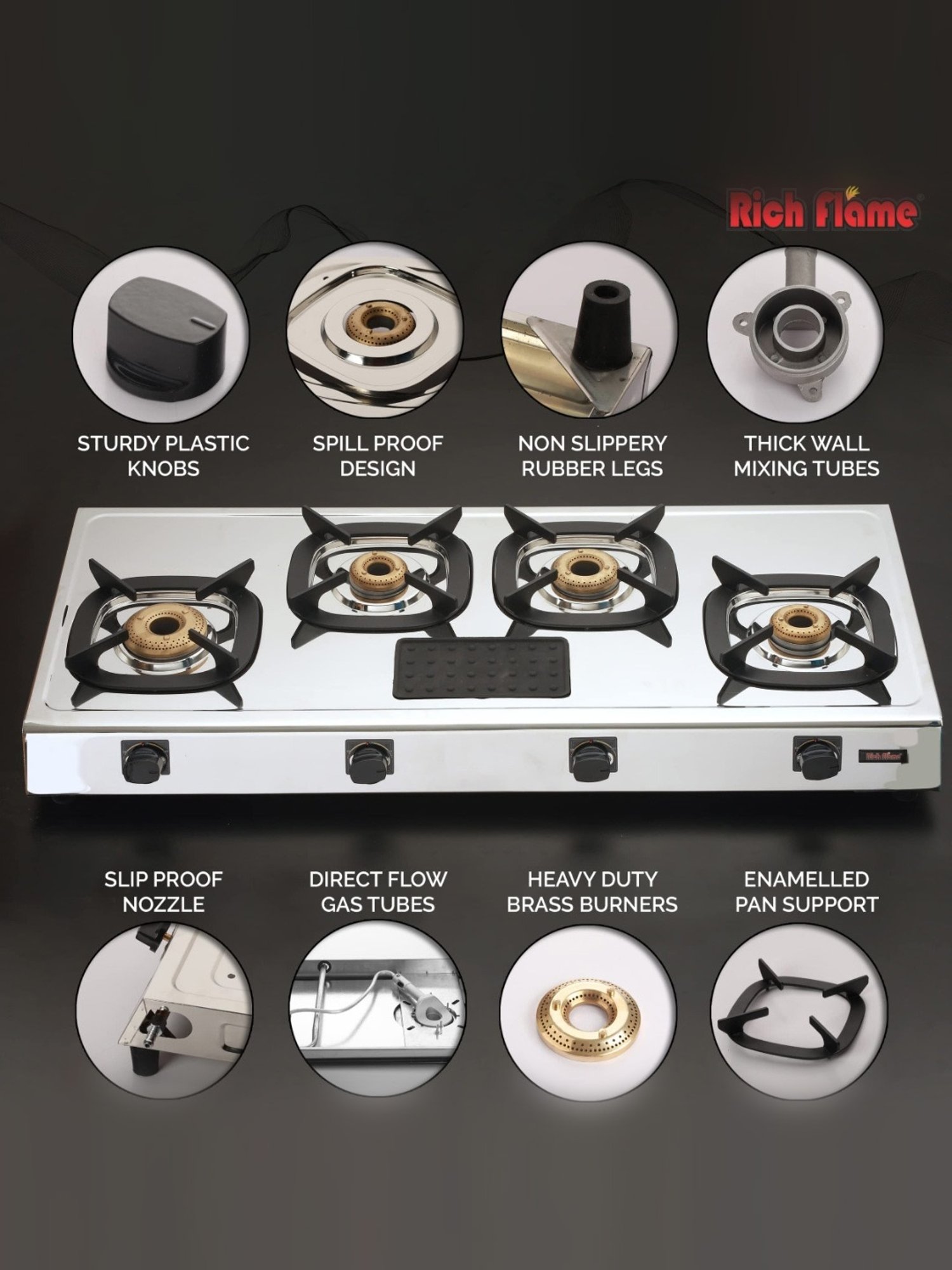 Glen LPG Gas Stoves with 3 Burner