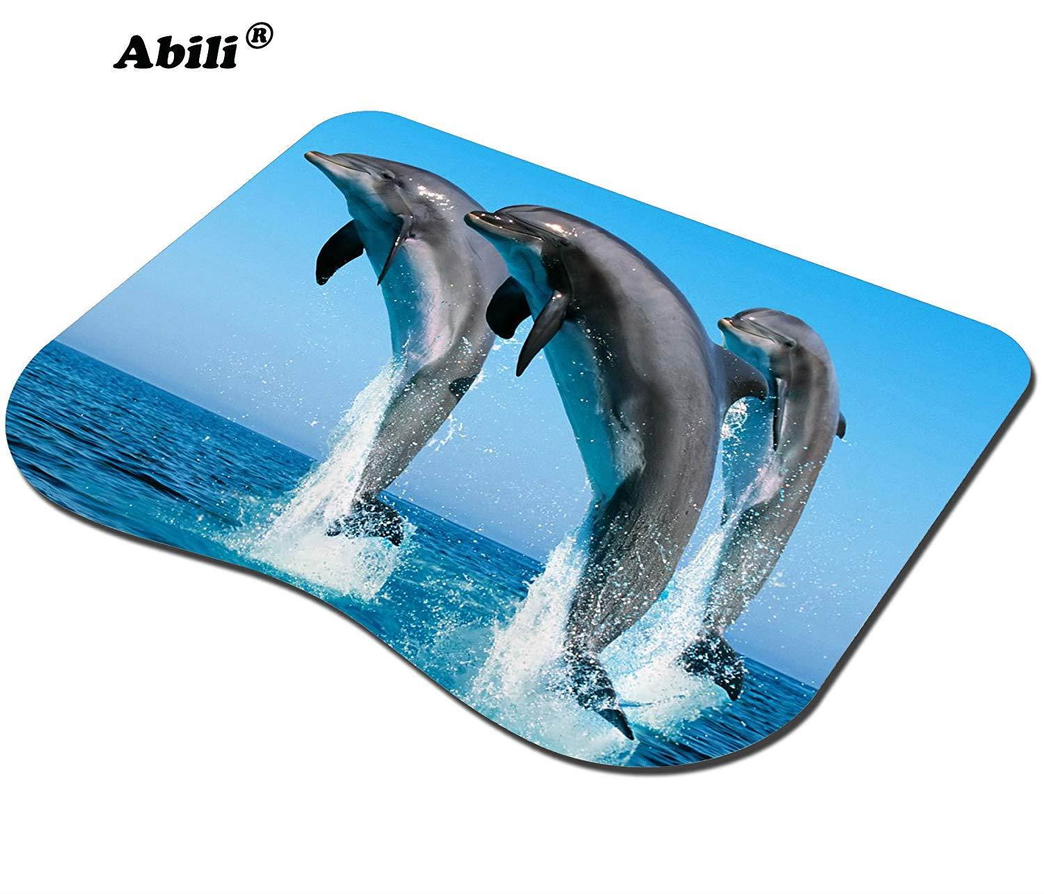 Abili Cute Dolphins Jumping In The Ocean Curve mosue pad Non-slip mouse pad Gaming mouse pad