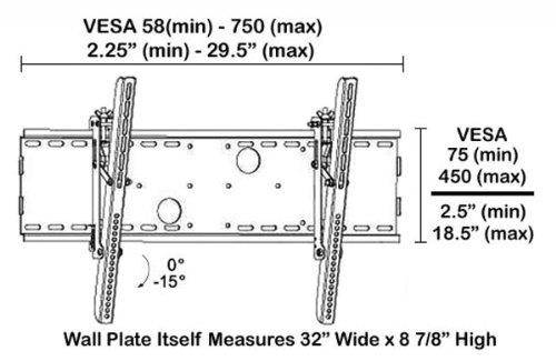 Black Tilt/Tilting Wall Mount Bracket for Panasonic TH-42PX60U / TH42PX60U Plasma HDTV TV/Television