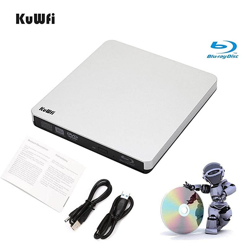 External Blu Ray Drive USB 3.0 Player External CD/DVD Burner/Writer Blu-Ray Portable Drive Optical Drive Support 3D for MAC PC Laptop Notebook