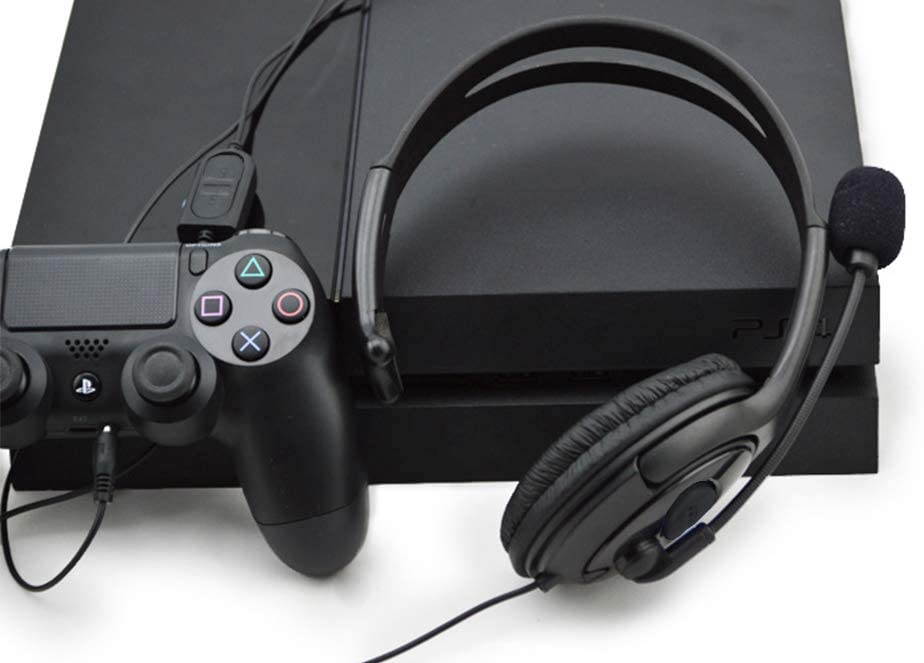 PS5 PS4 Unilateral Headset, 3.5mm Wired Online Gaming One Ear Headphone with Microphone for Sony Playstation 5 4, PS4 Pro PS4 Slim Controller, Nintendo Switch, Laptop, Smartphone, Office Business
