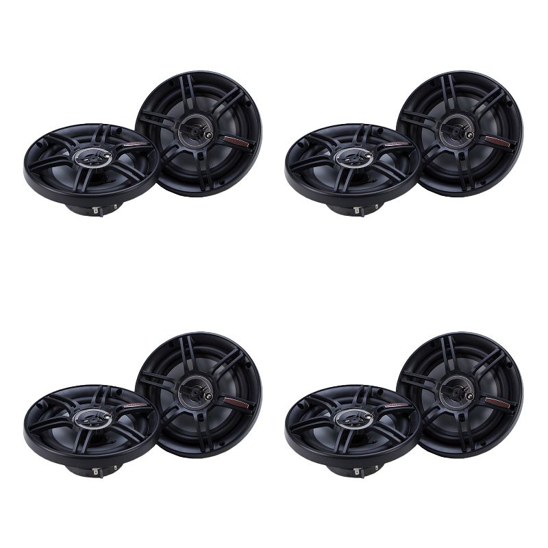 Crunch CS-653 300 Watts 6.5-Inch 3-Way 4 Ohms Steel Basket CS Speakers, Black (4 Pack)