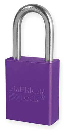 Anodized Aluminum Padlock, Purple, Key Alk