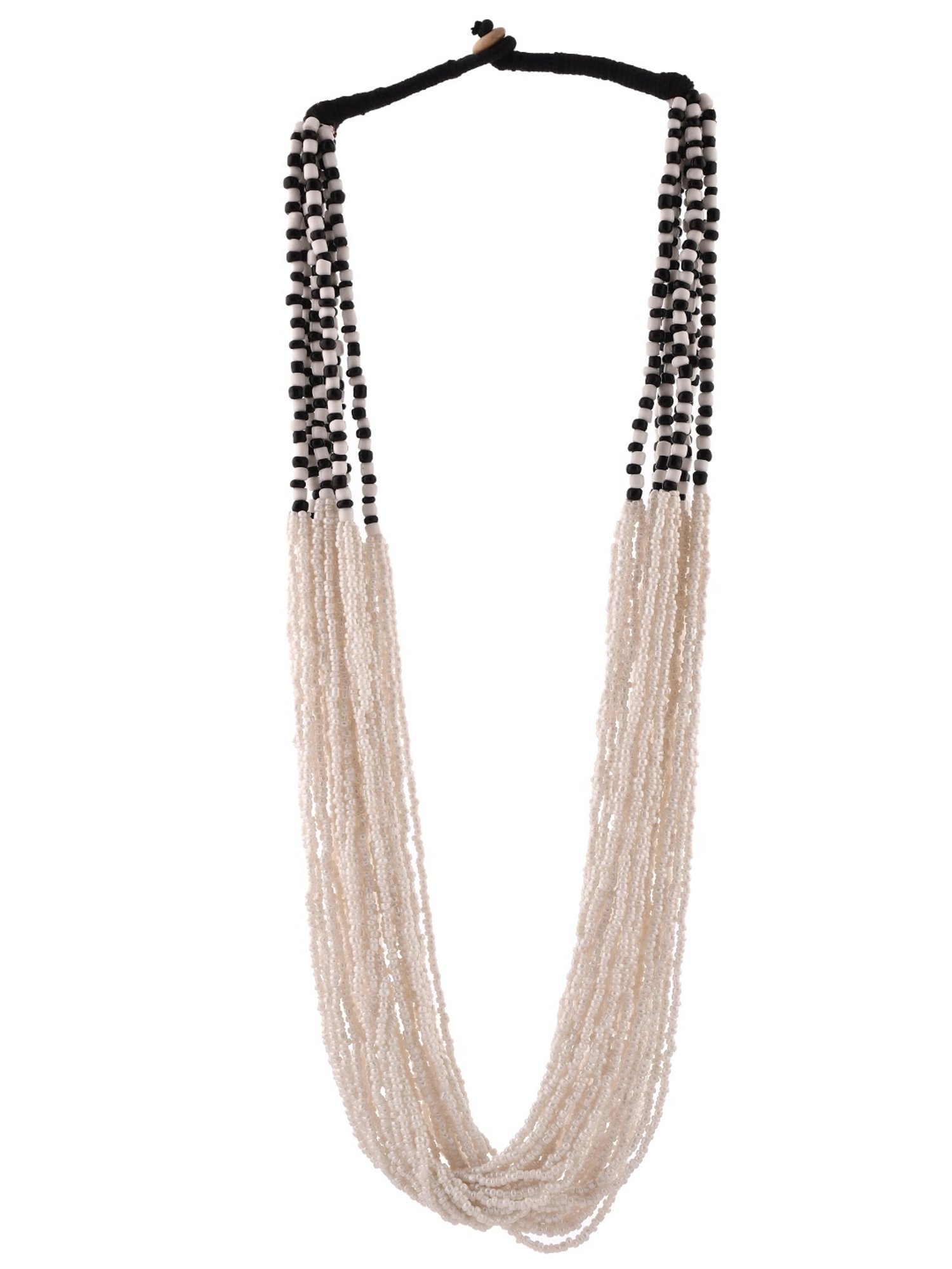 Imli Street White Long Beaded Handcrafted Necklace