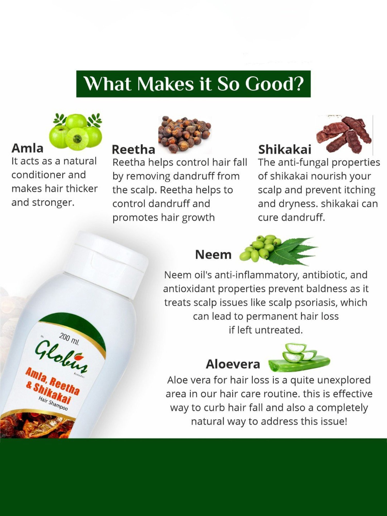 Globus Remedies Amla, Reetha & Shikakai Hair Shampoo - Pack of 2