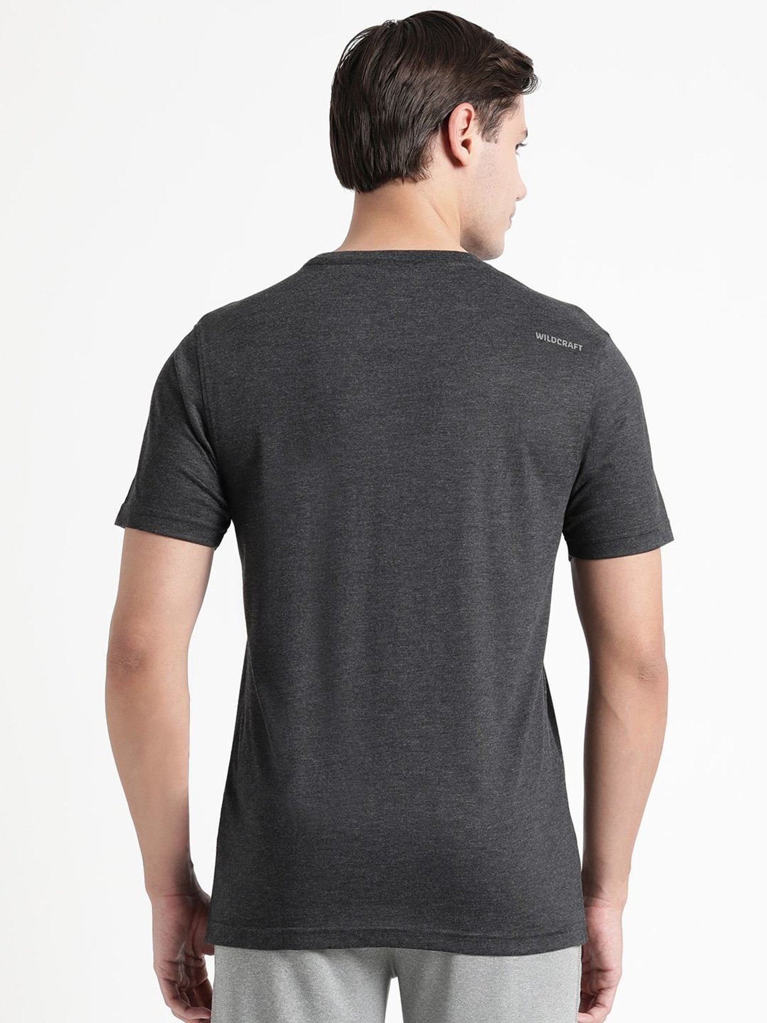 Wildcraft Black  Regular Fit Printed Sports T-Shirt