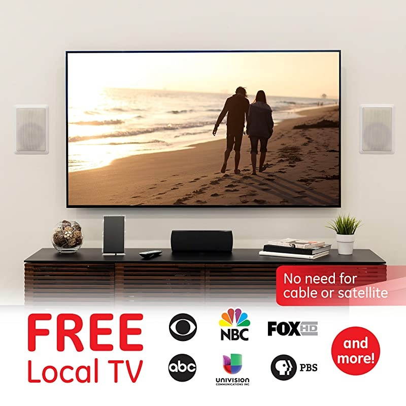 Indoor TV Antenna Amplified Long Ran HD 4K 1080P VHF UHF Extendable Dipole Rabbit Ears Amplifier Signal Booster Digital HDTV Antenna Smart TV Compatible 6Ft Coaxial Cable 34134