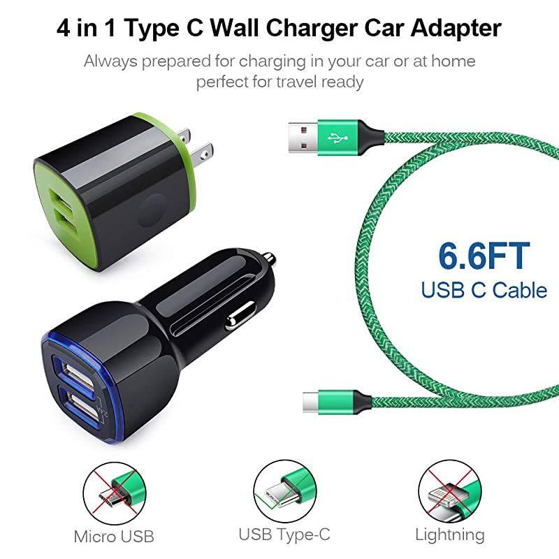 Charger USB C Set, Wall Charging Block Fast Charging Type C Cable Compatible for Samsung Galaxy S20+ S20 Ultra A20 A11 A51 A30 A40 A50 A70 A71 A80 A90 A10E A20E A20S A30S A9 A50S S10+ Note 20 10