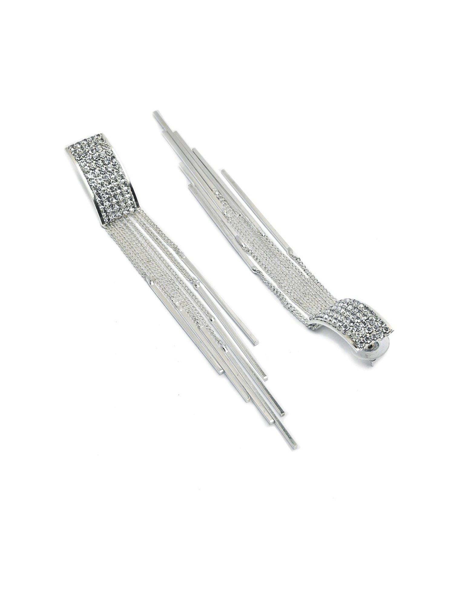 YouBella Silver White Dangler Earrings for Women