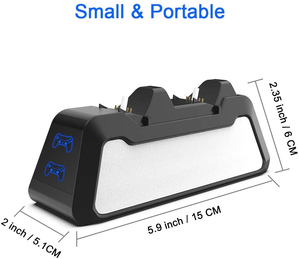 PS5 Controller Charger Station, Dual Controller Charger Station Dock with Fast Charging USB Type C Docking Stand with LED Charge Indicator Lights for Sony Playstation 5 DualSense Controllers