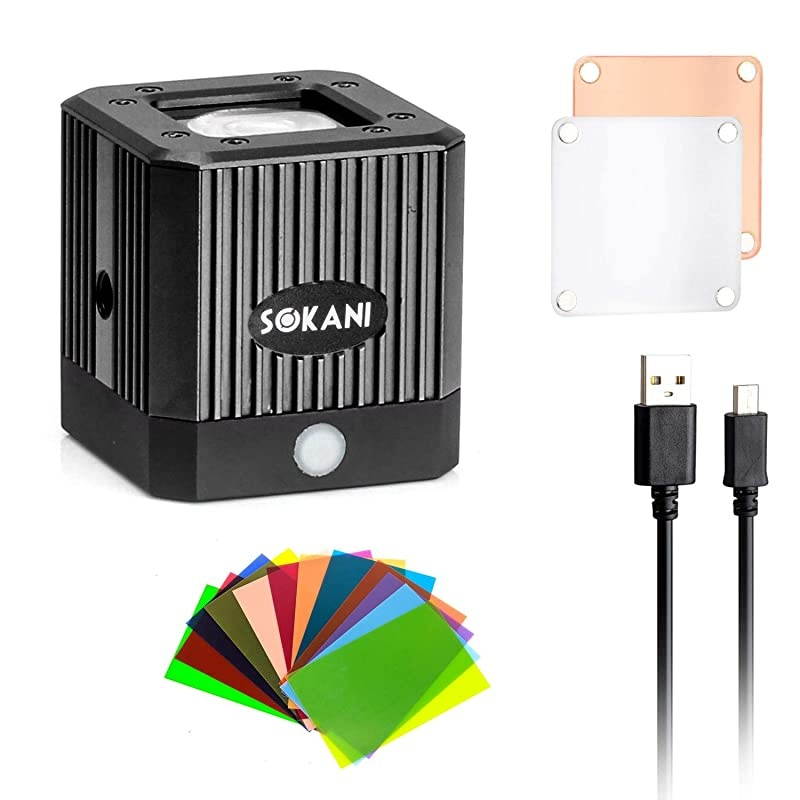 X1 8W 200LUX/1M Mini Waterproof LED Video Light Aluminum Lighting for Smartphone Camera Drone GoPro iPhone Samsung Sony Nikon Canon DJI Zhiyun Feiyu Moza - Black