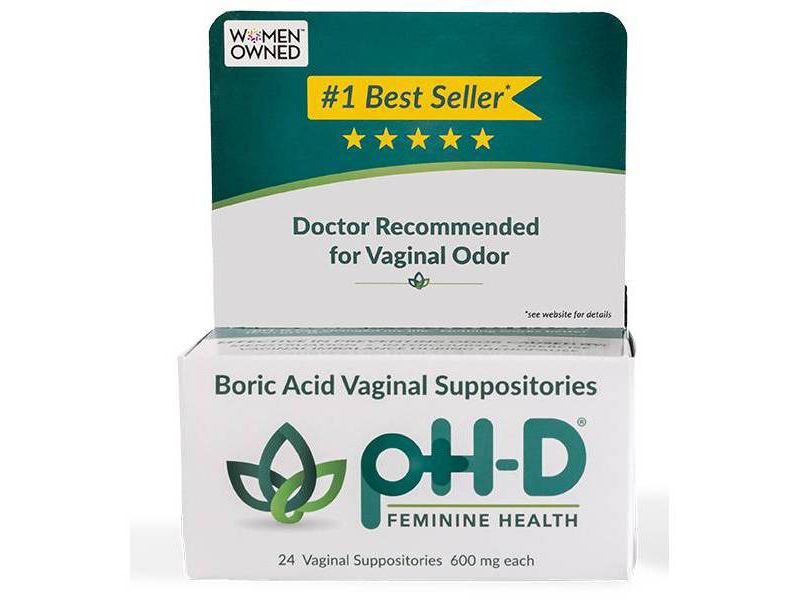pH-D Feminine Health Boric Acid Vaginal Suppositories - 24ct