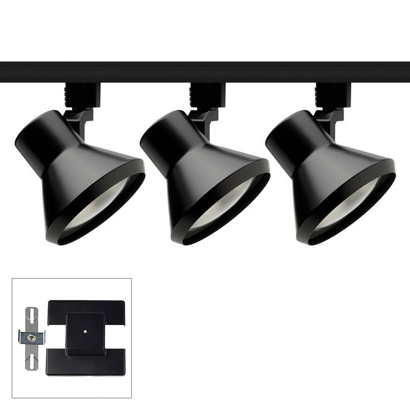 Juno Trac-Lite 3-Light Flared Black Floating Canopy Track Kit