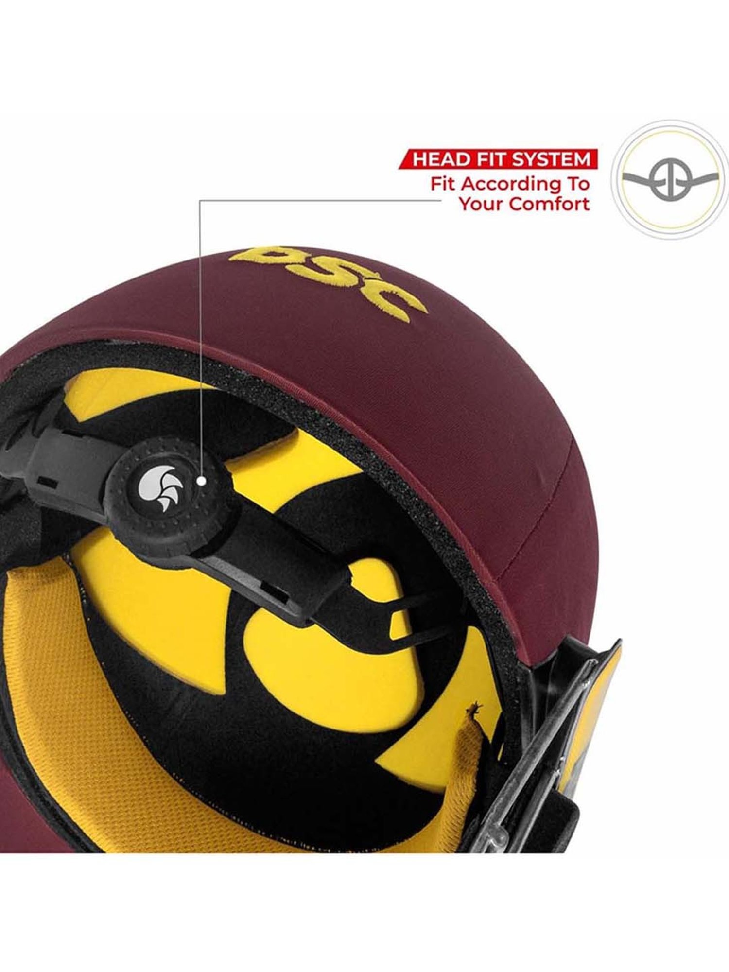 DSC AVENGER PRO Premium Cricket Helmet Fixed Spring Steel Grill Back Support Strap Size - L