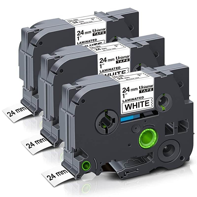 Tz Tape 24mm 094 Laminated White Compatible Label Tape Replacement for Brother PTouch TZe251 TZ 251 TZe251 Use for PTD600 PTP700 PT2430PC PTD600VP PTD800W PTP900W 1quot x 262 3Pack