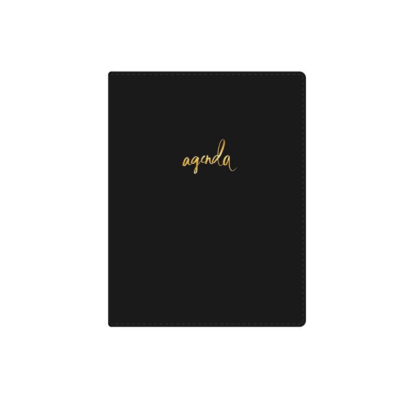 2021 Planner 8.5" x 11" Faux Leather Weekly/Monthly Wirebound Refillable Black - Kelly Ventura