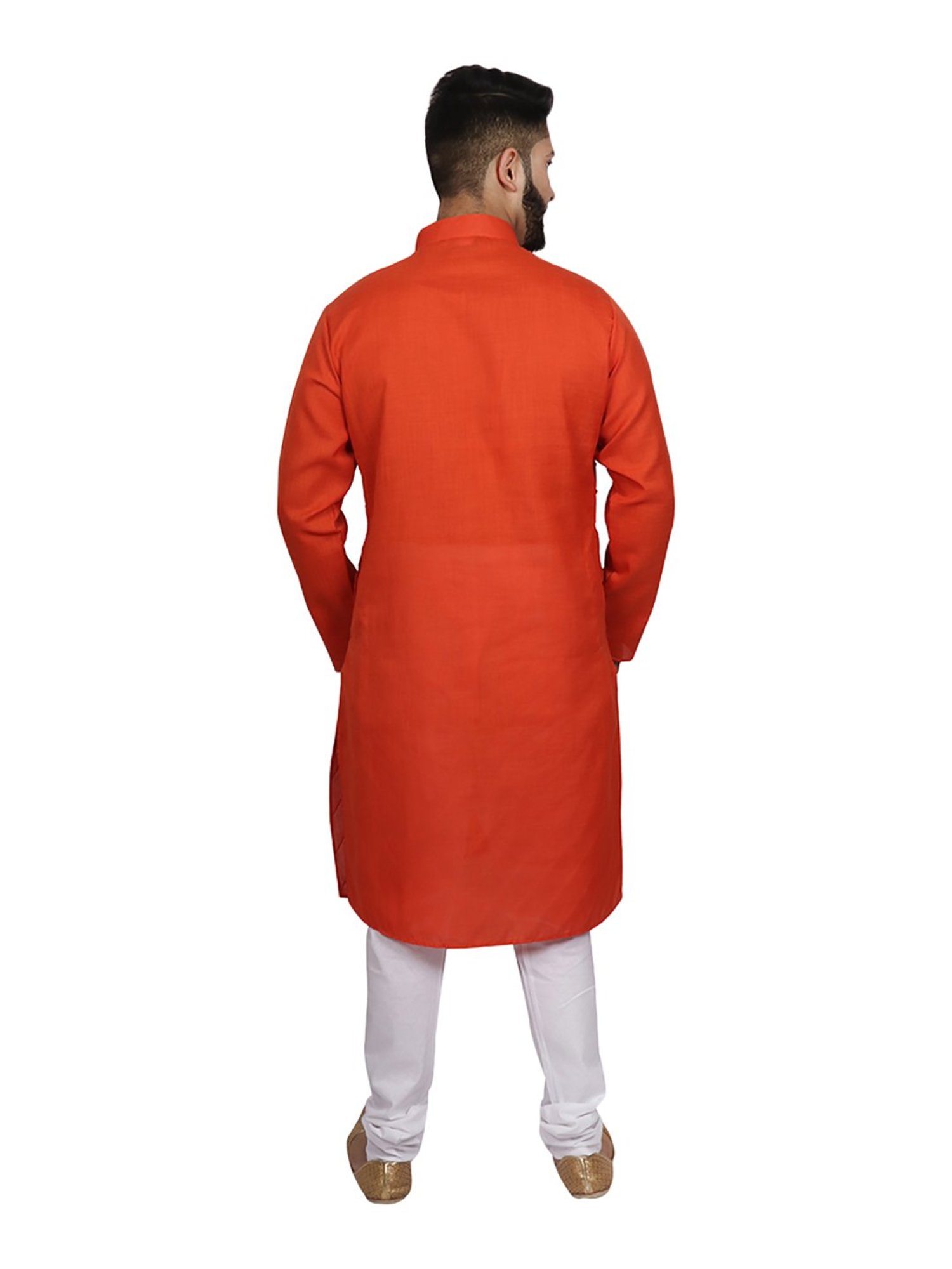 SG LEMAN Orange Striped Kurta Bottom Set