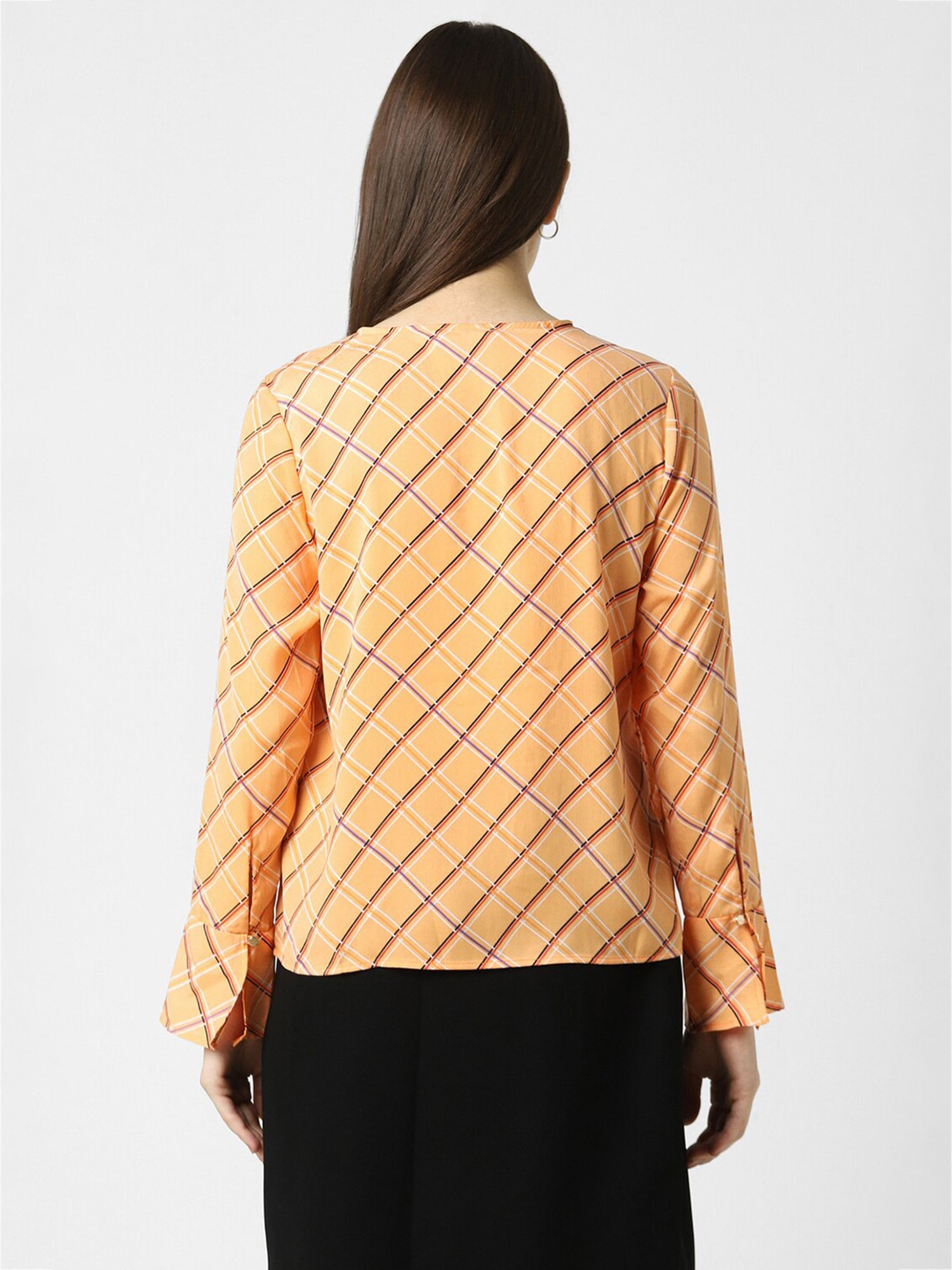 Van Heusen Orange Checks Top
