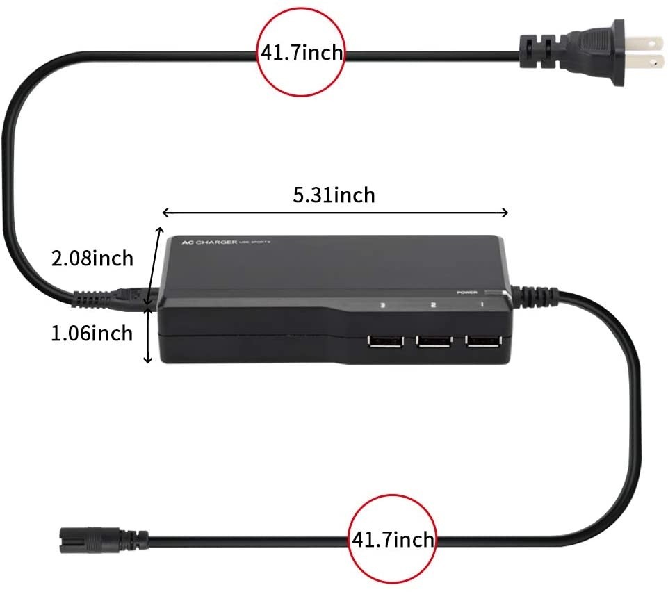 90w Universal Laptop Charger Computer Charger with 3 USB Ports 16 Tips Ac Power Adapter for Hp Compaq Dell Acer Asus Lenovo IBM Toshiba Samsung Sony Fujitsu Gateway Notebook Ultrabook