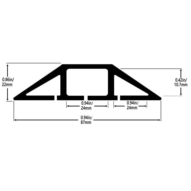 overfloor CordCable Protector 3 Cord Channels Fastening Wire Organizer Easy to Install Black