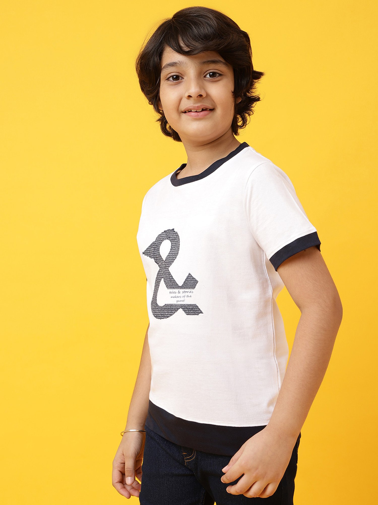 Tales & Stories Kids White Printed T-Shirt