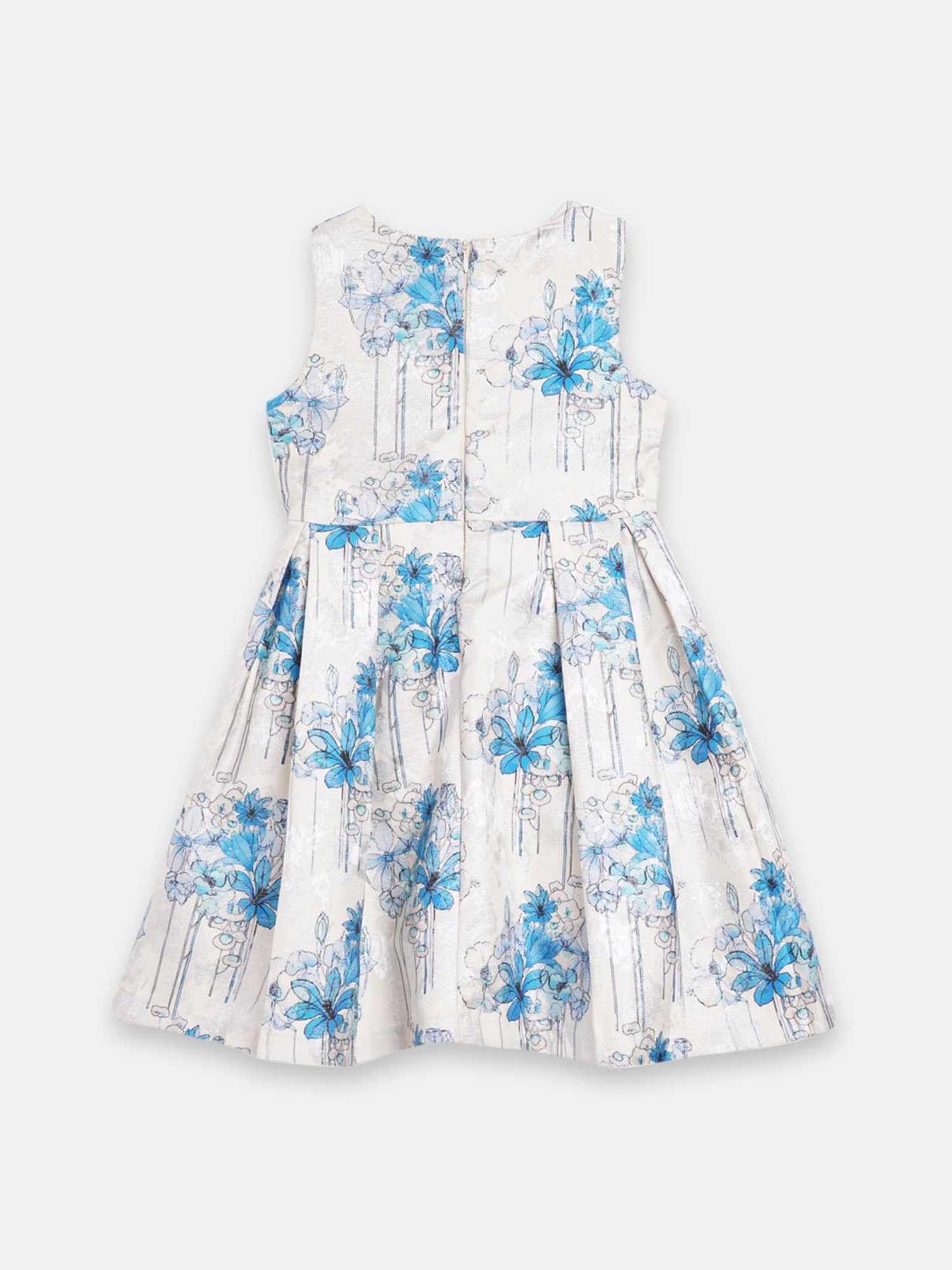 Butterfly Blush Kids Off White Floral Print Dress