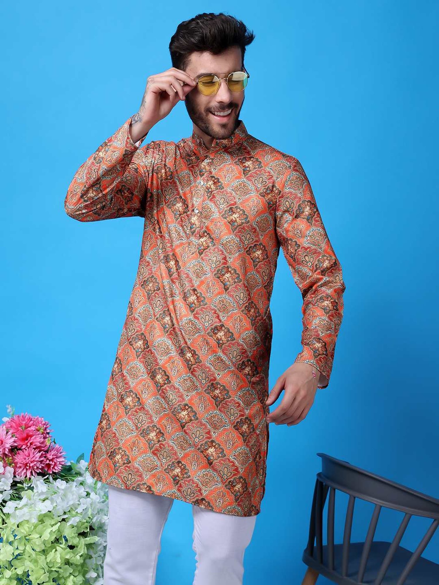 Hangup Multicolored Regular Fit Printed Kurta Bottom Set