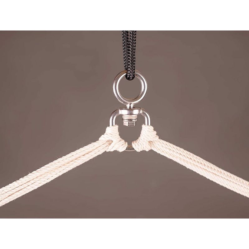 La Siesta HAL18-19 Habana Organic Cotton Indoor or Outdoor Hanging Ceiling Bamboo Lounger Hammock Chair Swing and Suspension Set, Azure Blue