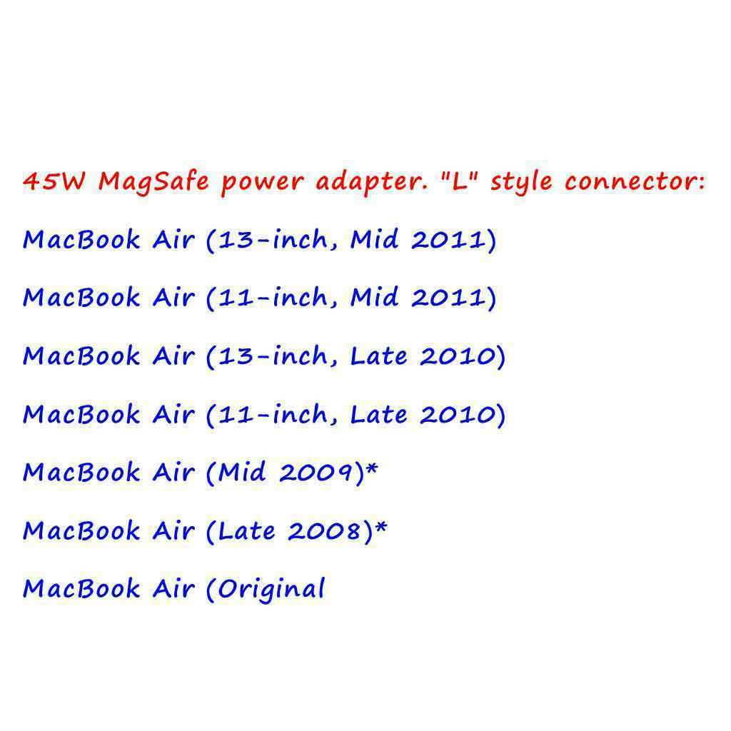 45W Power Supply Charger Adapter for Apple Macbook Air 11" 13" A1237 A1369 A1304--Before Mid 2012 Models