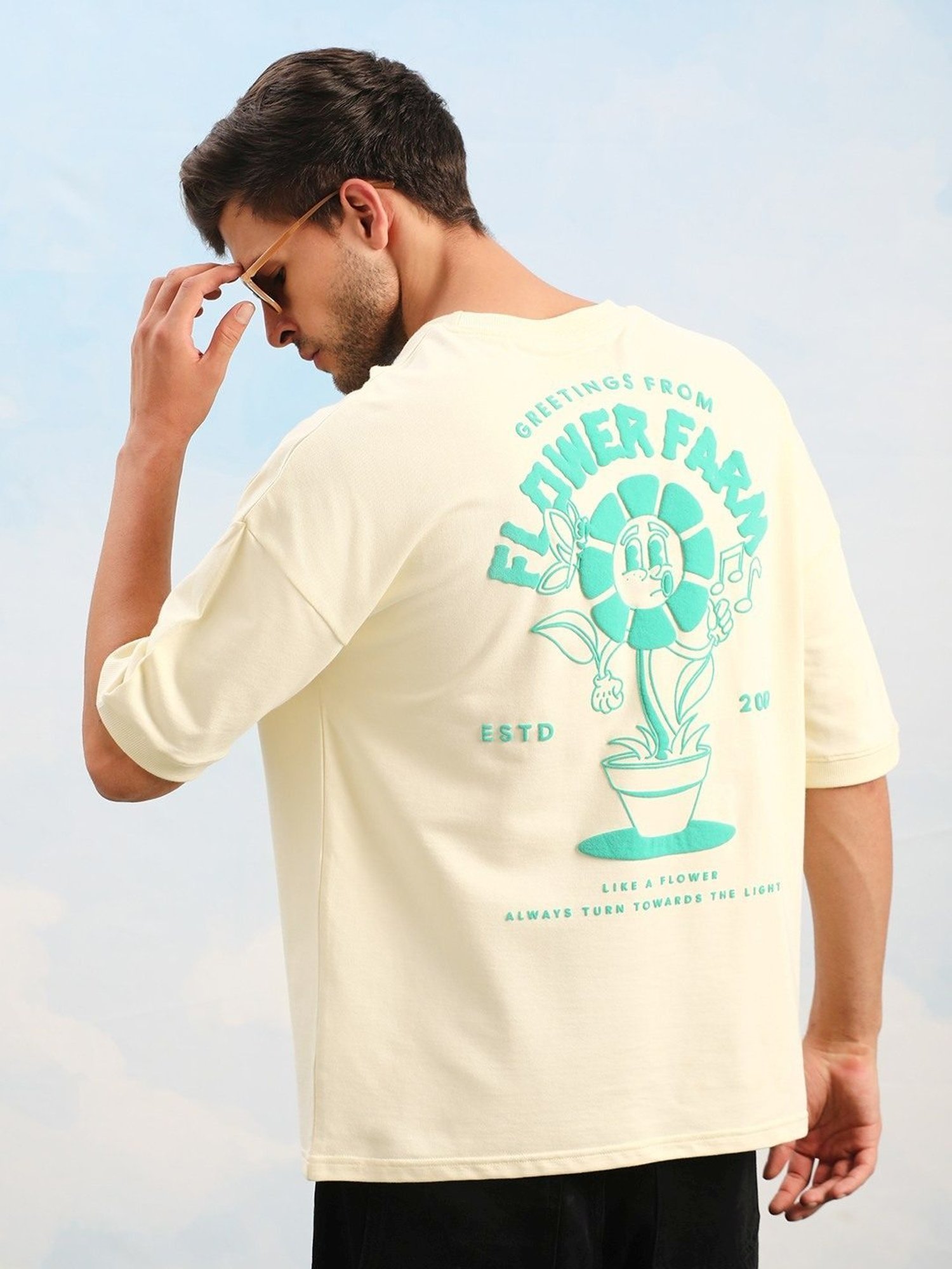 Dillinger Off White Loose Fit Printed Unisex T-Shirt