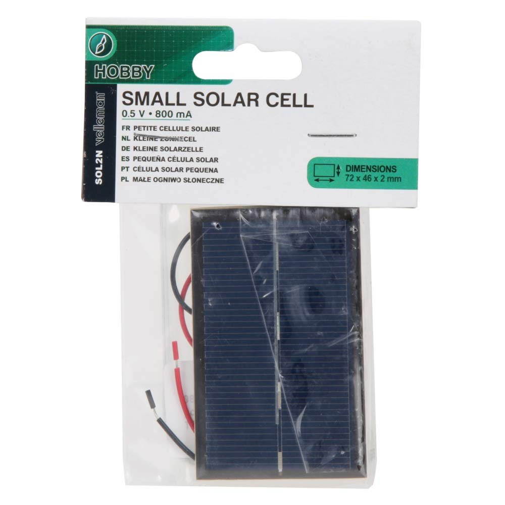 Velleman SOL2N Small Solar Cell - 0.5V/800mA (72 x 46 x 2 mm)