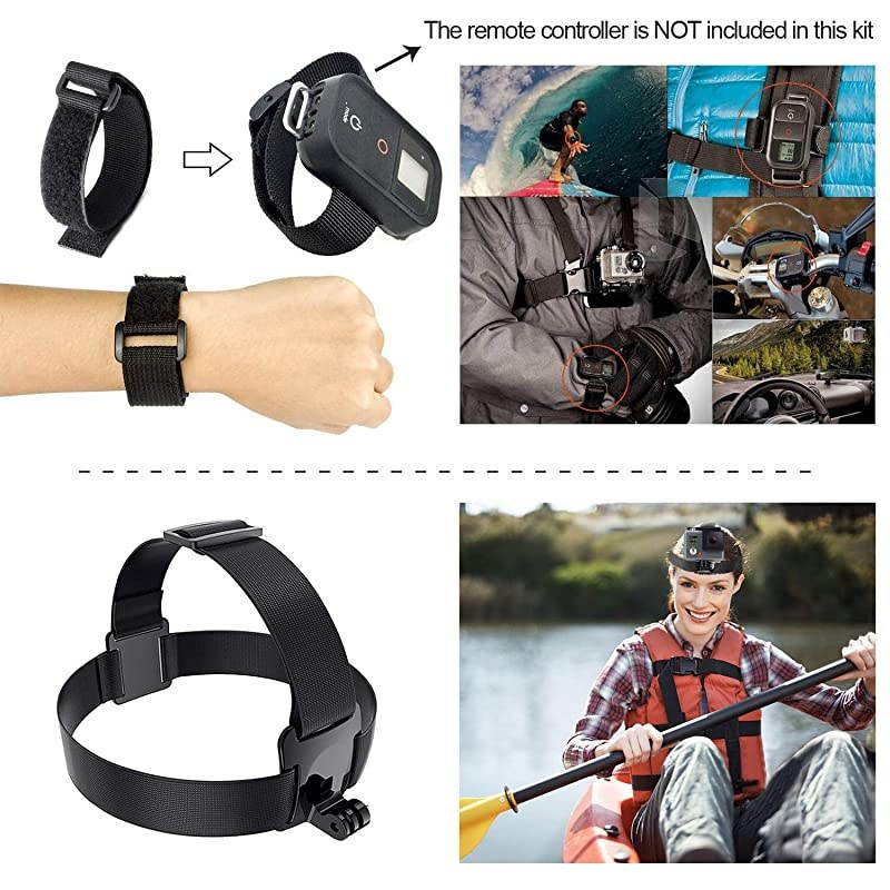 Accessories Kit for Gopro Hero 7 6 5 4 3 Action Camera Accessories for Xiaomi Yi 4KWiMiUSLightdowDBPOWER Black Silver