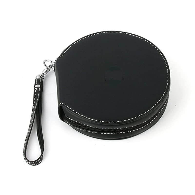 Small CD Case Holder 20 Capacity DVD Storage Wallet Round CD Bag Organization Black