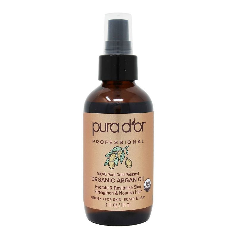 Pura d'or 100% Pure Organic Argan Oil - 4 fl oz