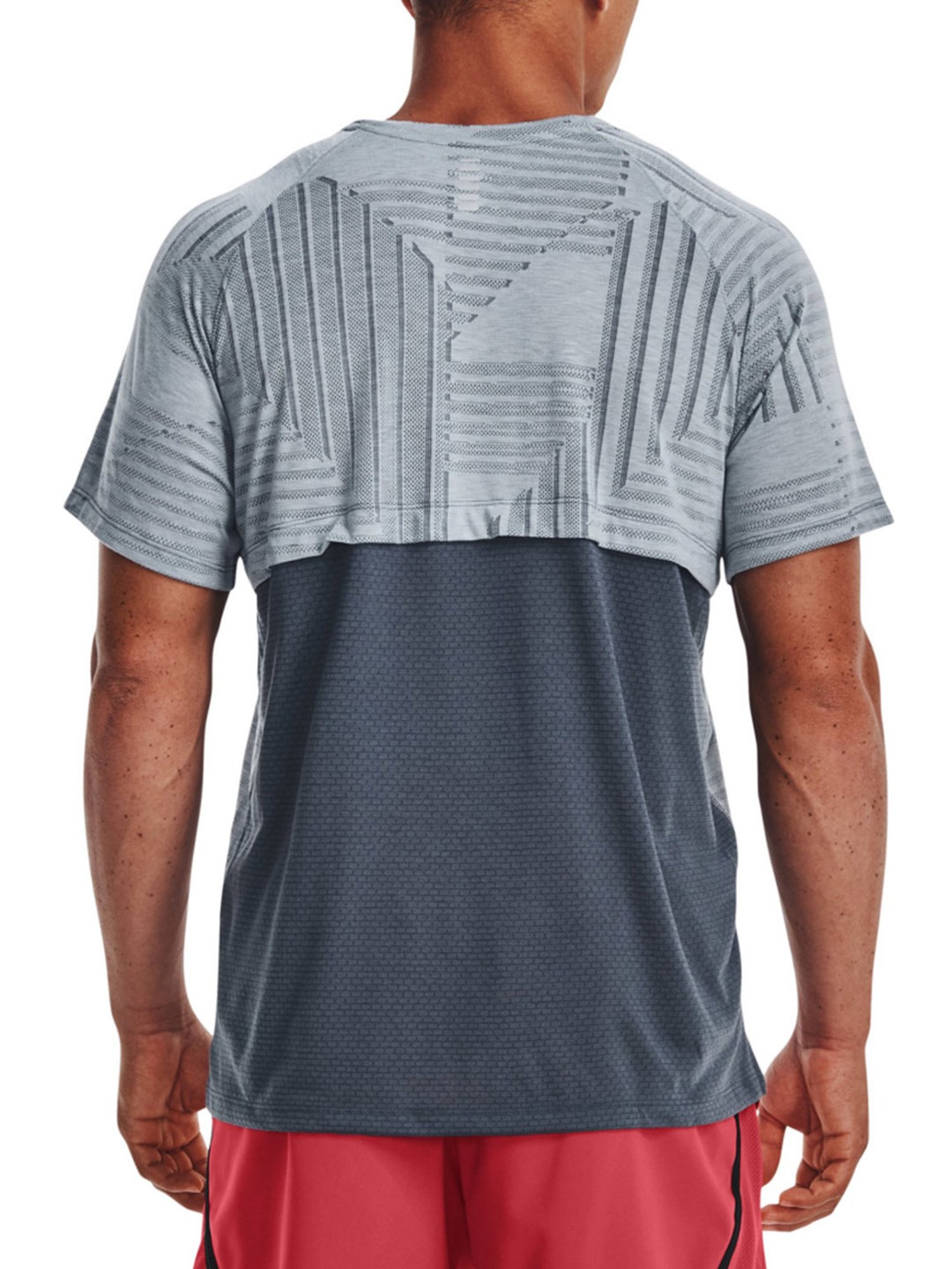 Under Armour Blue Regular Fit Self Pattern Sports T-Shirt