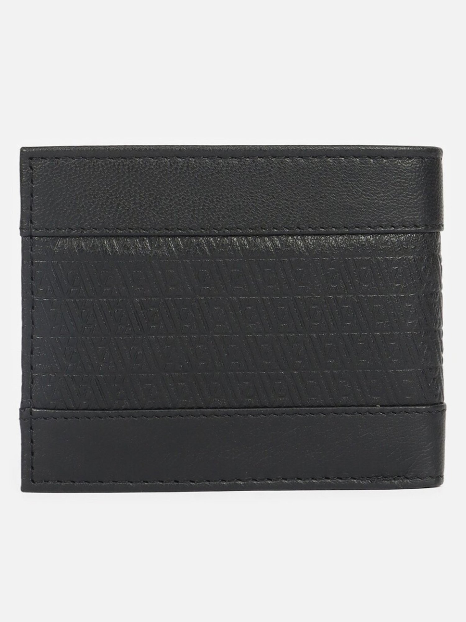 Van Heusen Black Leather Textured Bi-Fold Wallet